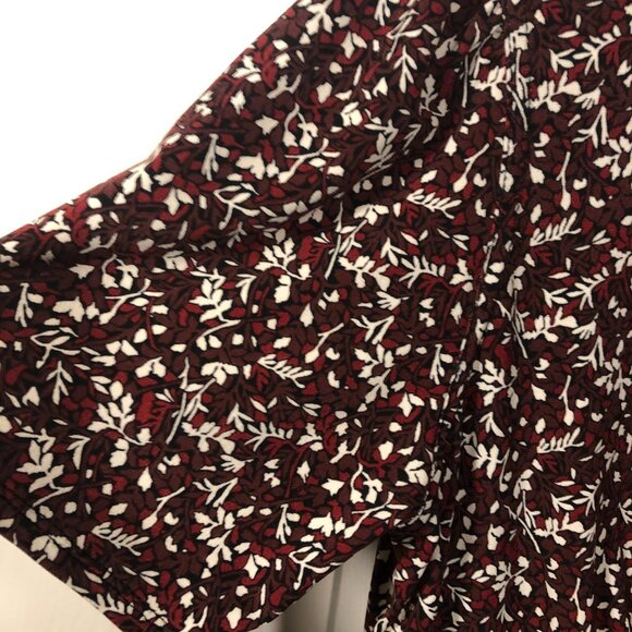 Michael Kors maroon flowery print dress, back zip, V-neck, S - Picture 5 of 7